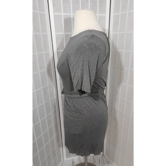 Torrid Super Soft Heather Grey Jersey Romper Pockets Tie Plus Size: 0X (12) - Picture 2 of 6